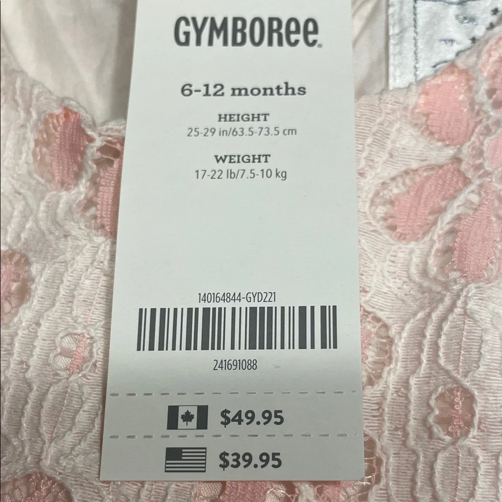 Gymboree Pink and White Floral Lace Dress